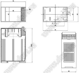 Case 23-6 корпус на DIN-рейку 104.5x75x45 мм