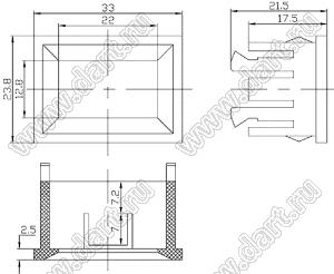 Case 27-31 корпус дисплея 33x23.8 мм