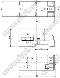 Case 23-24 корпус на DIN-рейку 46.5x40x97 мм