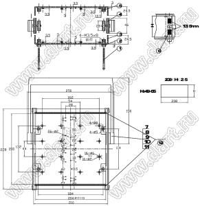 Case 15-24 бокс пластиковый 204x200x50-65 мм