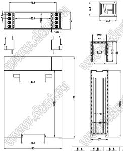 Case 23-17 корпус на DIN-рейку 90x27x154 мм