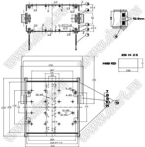 Case 15-25 бокс пластиковый 204x200x68-100 мм