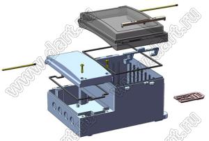 Case 11-103T корпус пластиковый влагозащищенный 218x184x126 мм с прозрачной крышкой