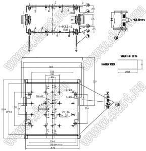 Case 15-23 бокс пластиковый 264x200x68-100 мм