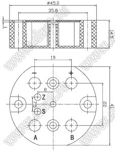 Case 34-7 пластиковый корпус датчиков D45x14.5 мм; пластик ABS