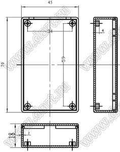 Case 20-13 коробка электрическая соединительная 70x45x18 мм; пластик ABS