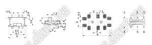 MSS-22C01 (MSK-01R) переключатель движковый прямой 2P2T миниатюрный для поверхностного монтажа