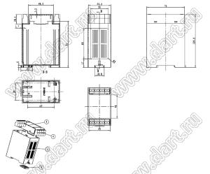 Case 23-109B корпус на DIN-рейку 75x45x105 мм