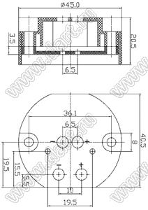 Case 34-10 пластиковый корпус датчиков D45x20.5 мм; пластик ABS