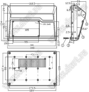 Case 18-5 корпус настольный 188x134x59 мм