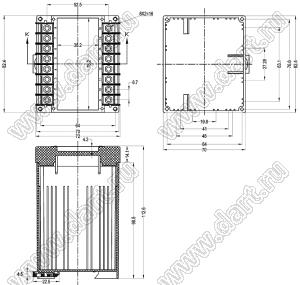 Case 23-2 корпус на DIN-рейку 82.4x70x112.6 мм