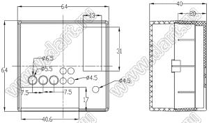 Case 20-55 коробка электрическая соединительная 64x64x40 мм