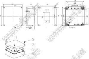 Case 11-93T корпус пластиковый влагозащищенный 122x120x55 мм с прозрачной крышкой