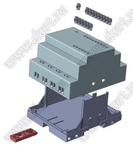 Case 23-106D корпус на DIN-рейку 93x76x60 мм; пластик ABS