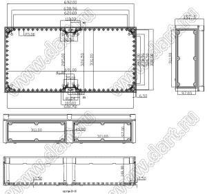 Case 11-78 корпус пластиковый влагозащищенный 720x360x158 мм