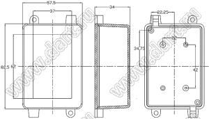 Case 19-38 корпус настенный 82.5x57.5x34 мм; пластик ABS