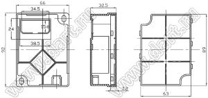 Case 20-25 коробка электрическая соединительная 92x66x32.8 мм