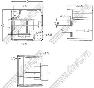 Case 20-27 коробка электрическая соединительная 40x40x32.5 мм