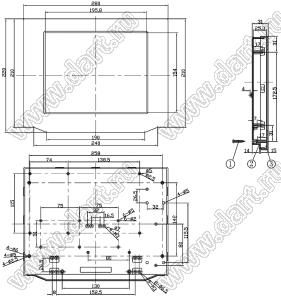 Case 27-10 корпус дисплея 280x220x31 мм