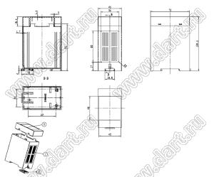 Case 23-109C корпус на DIN-рейку 75x45x105 мм; пластик ABS