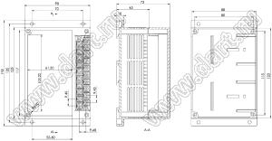 Case 22-58 промышленный управляющий корпус (комплект с двумя клеммными колодками) 145x90x73 мм