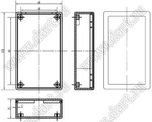 Case 20-11 коробка электрическая соединительная 100x60x25 мм; пластик ABS