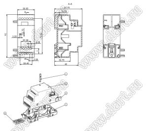 Case 23-118 корпус на DIN-рейку 70x36x58 мм