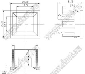 Case 27-30 корпус дисплея 25.3x23.9 мм