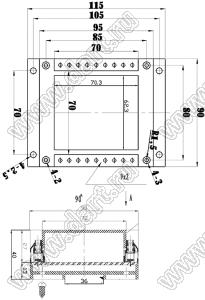 Case 22-23 промышленный управляющий корпус (комплект с двумя клеммными колодками) 115x90x40 мм