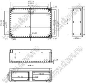 Case 11-77 корпус пластиковый влагозащищенный 500x360x158 мм