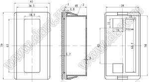 Case 27-18 корпус дисплея 79x43x48 мм