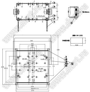 Case 15-22 бокс пластиковый 264x200x50-65 мм