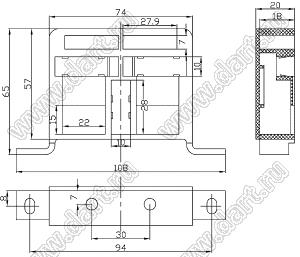 Case 28-5 корпус нестандартный 74x65x20 мм