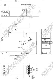 Case 23-78 корпус на DIN-рейку 90.2x64.4x26.8 мм