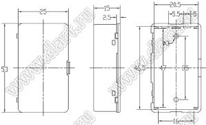 Case 20-47 коробка электрическая соединительная 53x25x15 мм