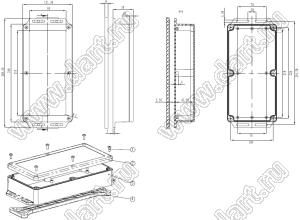 Case 11-131 корпус пластиковый влагозащищенный 269x122x58 мм, пластик ABS