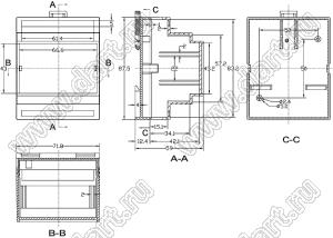 Case 23-64 корпус на DIN-рейку 87.5x59x71.8 мм