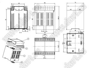 Case 23-110B корпус на DIN-рейку 75x90x105 мм; пластик ABS