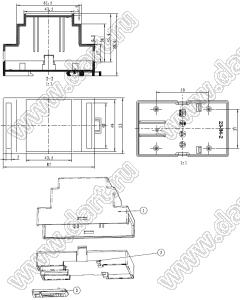 Case 23-114 корпус на DIN-рейку 87x53x59 мм; пластик