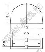 A75-B/W ручка овальная на потенциометр 10x5,9мм; h=9мм; посадочное отверстие 4x2мм; пластик ABS; черный с белой вставкой