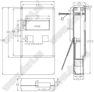 Case 21-11D корпус переносной 140x70x26 мм