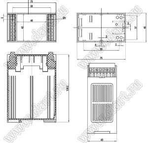Case 23-53 корпус на DIN-рейку 104.5x75x45 мм