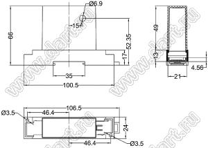 Case 23-72 корпус на DIN-рейку 100.5x24x66 мм