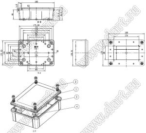 Case 11-98T корпус пластиковый влагозащищенный 180x130x60 мм с прозрачной крышкой