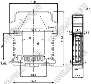 Case 23-49 корпус на DIN-рейку 100x113.5x17.5 мм