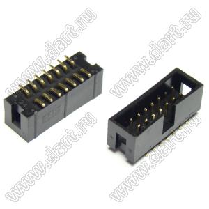 2316SM-14G (IDC-14M-SMD, BH-14SMD, DS1013-14MSX) вилка закрытая прямая на плату для поверхностного (SMD) монтажа; шаг=2,54x2,54мм; 2x7-конт.