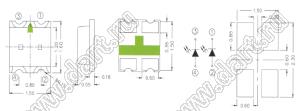 BT19-2232SURUBGC 0605 ЧИП светодиод двуцветный; типоразмер 0605; красный/зеленый; 624/525нм; 450мКд