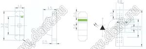 BT12-2102SYGC 1204 ЧИП светодиод угловой с боковым излучением и встроенной линзой; типоразмер 1204; зеленый; λD=572нм; IV=40мКд; 2θ½=120°