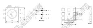 BT61-2301 SURUBUBGC(S) светодиод SMD 5050 RGB (красный 620-625нм; зеленый 518-521нм; синий 464-467нм) 130град.