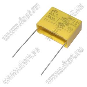 CAPFILM X2 0.47uF/275VAC (26.5x19.0x10.0mm) P=22.5mm конденсатор пленочный помехоподавляющий; C=0,47мкФ; V=275VACВ; ±10%